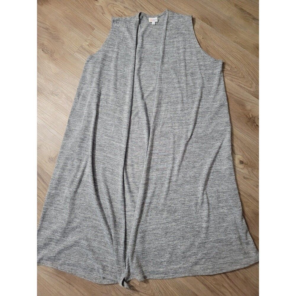 Lularoe Joy duster long vest side slit gray size large